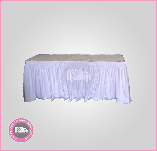 Rectangle Table with White Skirting Supplier in Dubai
