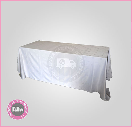 White Rectangle Table Cover with Ivy print Rentals in Dubai