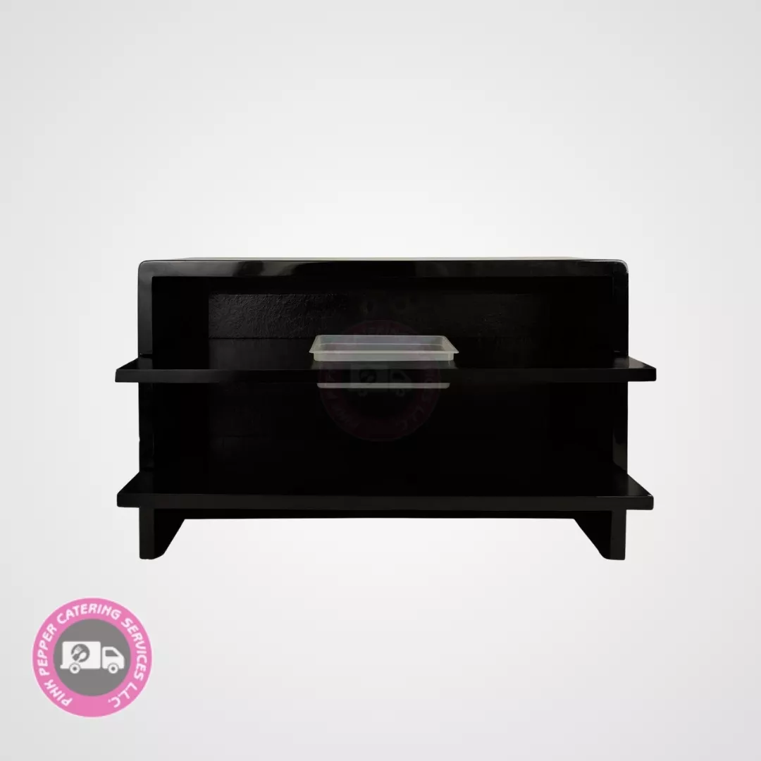 Black 2-Tier Display Counter Table