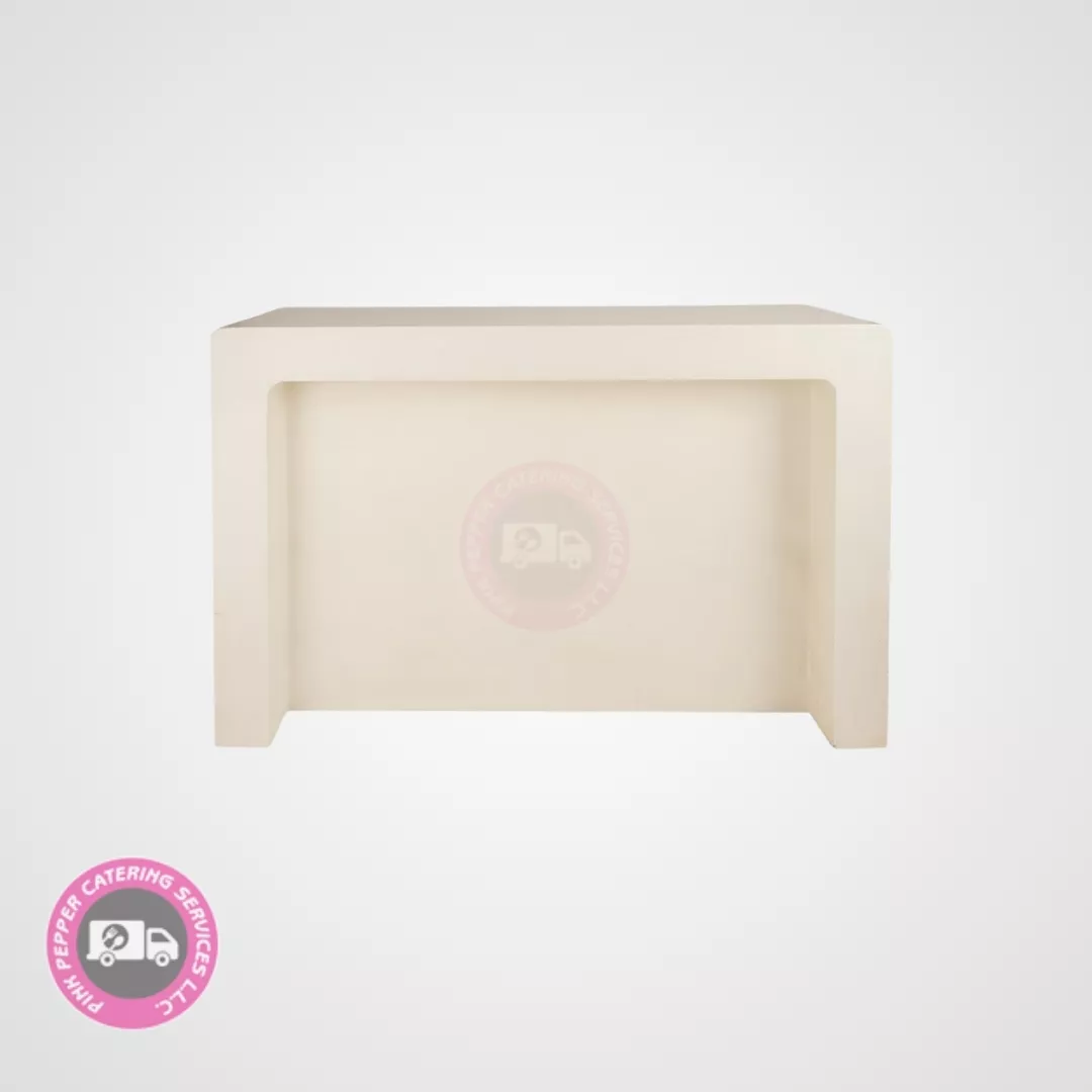 White Rectangular Display Counter Table